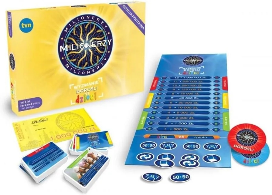 Milionerzy gra planszowa dorośli vs dzieci – emocjonująca rywalizacja